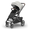 UPPAbaby Cruz V3 Stroller - from Birth + Car Seat Compatible - Full-Size, Reversible Seat - Infant Insert, Bug and Rain Shields Included - Savannah (Pearl Gray Jacquard/Carbon Frame/Chestnut Leather) by TinyTreasures Baby Boutique
