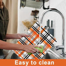 Fall Placemats Set of 6 Fall Orange Black Buffalo Plaid Plastic Table Mats Autumn Thanksgiving Place Mats Halloween Seasonal Table Decoration for Indoor Outdoor Party Kitchen Dining by CozyNest Decor