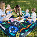 Jumbo Picnic Rug, Large Picnic Mat, 6'7" x 6'7", Outdoor Waterproof Picnic Blanket Beach Mat, Foldable & Waterproof, Picnic Blankets Ideal for Beach & Park, Outdoor Blanket, Rock Candy by TinyTreasures Baby Boutique