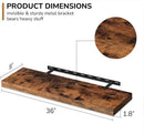 Fun Memories 36 Inch Floating Shelves - Deep Rustic Wooden Wall Shelves - Extra Deeper & Thicker Wall Mounted Storage Shelf for Bedroom, Kitchen, Farmhouse - 2 Pack, Rustic Brown by CozyNest Decor