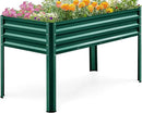KING BIRD Large Raised Garden Bed with Legs Galvanized Elevated Planter Box 48×24×30 in for Backyard, Patio, Balcony, 400lb Capacity, Green by GreenHaven Gardens