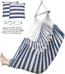 ADVOKAIR Hammock Chair Hanging Chair Rope Swing XXL - Max 500lbs, 70in Large Hammock Swing Chair -Portable Steel Spreader Bar with Anti-Slip Rings-Roomy & Strong by GreenHaven Gardens