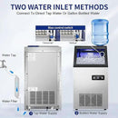 Commercial Ice Maker Machine 120Lbs/24H with 35Lbs Ice Capacity, 45Pcs Clear Ice Cubes Ready in 11-20Mins, Stainless Steel Under Counter Freestanding Large Ice Machine, 2 Water Inlet Modes by CozyNest Decor