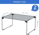 Neudeco Stackable Cabinet Shelf Organizer - 2 Pack Metal Mesh Stacking Shelves for Kitchen, Closet, Bathroom, Countertop and Cabinet -Gray by CozyNest Decor