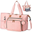 Diaper Bag Tote, Large Diaper Bags Waterproof, Hospital Bag for Labor Delivery, Baby Bag with Pacifier Case, Travel Diaper Tote with Changing Pad, Pink by TinyTreasures Baby Boutique