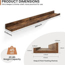 Fun Memories Picture Ledge Shelves Set of 2, 36 Inch Rustic Wall Mounted Floating Shelves with Lip for Home Storage and Décor in Bathroom, Kitchen, Nursery, Bedroom, Living Room, Brown by CozyNest Decor