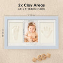 Baby Hand and Footprint Kit - Clay Handprint Keepsake Frame, Newborn Nursery Picture Frame, Personalized New Mom Gifts for Baby Shower & Registry (Mist Blue) by TinyTreasures Baby Boutique
