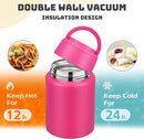 Soup Thermo for Hot Food Kids 16oz Insulated Food Jar Leakproof Thermo Lunch Container for Kids Wide-Mouth Stainless Steel Lunch Box for School with Handle Folding Spoon(3+) by TinyTreasures Baby Boutique