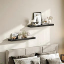 HOOBRO Floating Shelves for Wall, Wall Mounted Shelf Set of 2, 31.5" Hanging Shelf with Invisible Brackets, for Wall in Bathroom, Bedroom, Toilet, Kitchen, Living Room, Office, Black BK80BJP201 by CozyNest Decor