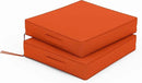 Patio Chair Cushions 17 X 16 X 3 Inch Waterproof Outdoor Seat Cushions for Patio Furniture, Outdoor Sofa Couch Pads with Ties & Handle, Set of 2, Orange by GreenHaven Gardens