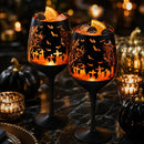 Crystal Halloween Stemmed Wine Glasses - Set of 2 by The Wine Savant