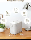 StorageWorks Narrow Storage Bins, Small Basket for Closet and Shelves, Rectangular Fabric Organizer with Handles, Toilet Paper Storage, Gray and White Stripes, 2-Pack by CozyNest Decor