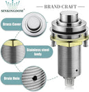 SinkTop Air Switch Kit (Long Full Brass Button) for Disposal, Dual Outlet, (Brushed Nickel) by CozyNest Decor