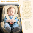 GFU Infant Car Seat Insert Head and Body Support, Reversible Newborn Insert for Carseat with Strap Pads, Soft Stroller Cushion Pillow Insert for Boys and Girls, Fits for Stroller, Swing, Beige by TinyTreasures Baby Boutique