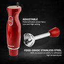 OVENTE Immersion Hand Blender, 300W Electric Handheld Portable Stick Mixer with 2 Mixing Speed and Stainless Steel Blades for Effortless Blending Smoothies, Shakes, Puree or Baby Food, Red HS560R by TinyTreasures Baby Boutique