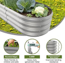 8x2x1ft Oval Galvanized Raised Garden Bed Outdoor 9-in-1 Large Metal Modular Planter Box Raised Beds for Gardening,Vegetables,Fruits,Flowers & Herbs (Silver) by GreenHaven Gardens