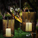 Solar Lanterns for Outdoor Waterproof, ZBLUXBZ Outdoor Table Lamp for Outside Hanging Solar Lights, LED Garden Cordless Lights Perfect for Patio and Pathway Lighting (11-inch Height, Black) by GreenHaven Gardens