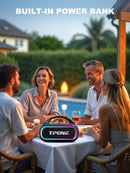 TPone Portable Bluetooth Speaker, 30W Peak, 12H Playtime, IPX5 Waterproof with Light, TWS Pairing, Wireless Speaker for Home/Party/Outdoor/Beach, Birthday Gift (Black) by TinyTreasures Baby Boutique