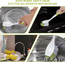 8 Pcs Dish Brush with Handle Kitchen Scrub Brush Pot and Pan Cleaning Brush Dish Scrubber with Stiff PET Bristles for Cookware Sink Washing Household, Green, 11 x 3.1 x 0.98 Inch by CozyNest Decor
