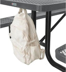 Global Industrial 8’L Rectangular Picnic Table, Expanded Metal, Gray Thermoplastic Coating, Attached Benches, 1-1/2” Umbrella Pole Hole, Outdoor-Rated, 1000 lb Capacity, 96” x 30” Tabletop by GreenHaven Gardens