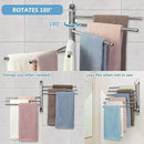 Towel Rack Wall Mounted JSVER Bathroom Towel Rack, Space Saving Towel Holder, Swivel SUS304 Stainless Steel Towel Bar, 180° Rotation 6 Arms Towel Racks for Bathroom by CozyNest Decor