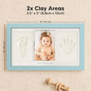 Baby Hand and Footprint Kit - Clay Handprint Keepsake Frame, Newborn Nursery Picture Frame, Personalized New Mom Gifts for Baby Shower & Registry (Sky Blue) by TinyTreasures Baby Boutique