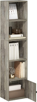 Furinno Luder Shelf Bookcase with 1 Door Storage Cabinet, French Oak by TinyTreasures Baby Boutique