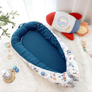 Baby Lounger Cover for Boys Girls, Reversible Baby Nest Cover, Adjustable Baby Lounger Replaceable Cover for Infant Newborn, Portable and Machine Washable, Cotton Blue Rocket Cover Only by TinyTreasures Baby Boutique