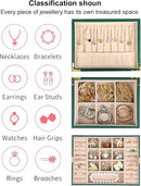 Small Jewelry Organizer for Women, 2-Layer Travel Jewelry Box with Portable Case, Necklace Ring Storage for Dresser, Girls Teens Gifts (Green) by TinyTreasures Baby Boutique