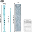 Recorder Instrument for Beginner Kids Adults,8-Hole Soprano Descant Recorder Music Flute with with Cleaning Rod & Leather Case For School Student Home Entertainment(2-Carved Light Blue) by TinyTreasures Baby Boutique