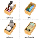 Bamboo Drawer Organizer Utensil Holder for Kitchen, Small Wood Silverware Storage Organizer, Stackable Box Tray for Cutlery, Flatware, Bathroom Caddy for Makeup, Perfume, Jewelry, 6x3x2.5 Inch by CozyNest Decor