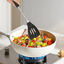 Premium Black Silicone Cooking Utensils Set - Non-Toxic, Heat Resistant& Non-Stick Kitchen Utensils Set with Spatula, Spoon, Whisk, Tongs, BPA Free, Dishwasher Safe, Black by CozyNest Decor