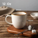 AmorArc 12oz Coffee Mugs, Ceramic Coffee Mugs set of 6 for Man, Woman, Dad, Mom, Modern Coffee Mugs with handle for Latte/Cappuccino/Milk/Cocoa. Dishwasher&Microwave Safe, White-Reactive Glaze by CozyNest Decor
