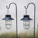 4 Pack Hanging Solar Lantern Lights with Shepherd Hook, Metal Waterproof Warm White Edison Bulb Lights for Garden Outdoor Pathway by CozyNest Decor