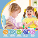 FUNLIO Kids Table and 4 Chairs Set, Height Adjustable Toddler Table and Chair Set for Ages 3-8, Easy to Wipe Arts & Crafts Table, for Classrooms/Daycares/Homes, CPC & CE Approved (5-Piece Set) - Blue by CozyNest Decor