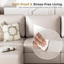 Faux Leather Oversized Accent Chair with Storage Deep Seat Single Sofa Large Reading Armchair for Living Room Bedroom Office Whitesand Set of 2 by CozyNest Decor
