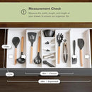 Adjustable Kitchen Drawer Organizer for Utensils and Junk, Food-Safe Contract Grade with 100% Sustainable Wood, Expandable from 16 to 28 Inches Wide - White Bamboo by CozyNest Decor