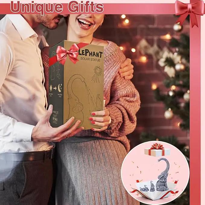 Goodeco Garden Elephant Statue Outdoor - Elephant Gifts with Solar Watering Lights, Siting Elephant Figurine Perfect for Yard, Patio, and Pathway Decor - Ideal Gardening Gifts, photo 2 of 7