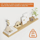 Fun Memories Floating Shelves for Wall, 36" Rustic Wood Deep Wall Mounted Shelves with Invisible Brackets for Decor & Storage, Floating Shelf for Living Room, Bathroom (Oak, Set of 2) by CozyNest Decor