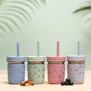 Elk and Friends 10oz Stainless Steel Kids + Toddler Drinking Cups | The Original Mason Jars with Lids + Sleeves + Straws | Smoothie Cups | Spill Resistant | Dishwasher Safe | 4 Pack by TinyTreasures Baby Boutique