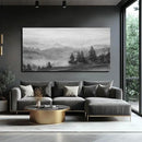 SOUGUAN Grey Wall Decor Foggy Mountain Wall Art Tree and Bird Pictures Artwork for Walls Living Room for Bedroom Kitchen Dining Room Home Office 30x60 Inch by CozyNest Decor
