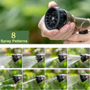 FANHAO Heavy Duty Garden Hose Nozzle, 100% Metal Water Nozzle with 8 Adjustable Spray Patterns, High Pressure Hose Sprayer with Non-Slip Grip for Watering Plants & Lawns, Washing Cars & Pets -Silver by GreenHaven Gardens
