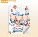 Custom Baby Bedding Set, 5 Pcs Customized Nursery Bedding Set with Name, Comfortable Double Layer Crib Sets for Boys Girls, Personalized Gifts for Infants Toddlers New Parents, Sailing Bear by TinyTreasures Baby Boutique