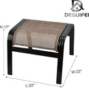 Patio Ottoman Outdoor Footstools Assembled Aluminum Footrest Small Seat for Balcony,Backyard 2 Pack Brown by CozyNest Decor