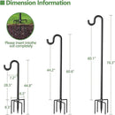 76" Shepherds Hooks for Outdoor, Extra Thick Bird Feeder Pole with 5 Prong Base, Adjustable Shepards Hook for Garden, Weddings, Hanging Plant by GreenHaven Gardens