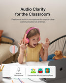 Belkin SoundForm Mini Kids Wired Headphones w/USB C to 3.5mm Dongle, Built-in Mic & Fun Stickers, 85dB Max Volume – for Online Learning, Travel, Compatible w/iPhone 16, iPad, Galaxy S25, etc - Pink by TinyTreasures Baby Boutique