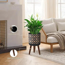 Flower Pot with Legs Tall Flower Pot with Drainage Holes for Indoor and Outdoor Decorative Planting (Black Gold, 12 Inches) by CozyNest Decor