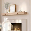 60x8x3 Fireplace Mantel - Handcrafted Hollow Rustic Solid Wood Wall Mounted Floating Shelf - DIY Color - with Invisible Heavy Duty Wood Bracket by CozyNest Decor