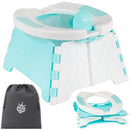 Jool Baby Portable Potty Training Chair with Travel Bag and 30 Liners, Foldable, Indoor/Outdoor Use, Camping (Aqua) by TinyTreasures Baby Boutique