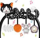 Car Seat Toys for Babies 0-6 Months,Hanging Rattle Toys for Crib Mobile, Baby Spiral Hanging Stroller Black and White High Contrast Toys for Newborn 0 3 6 9 12 Months Baby Boys Girls (Cat) by TinyTreasures Baby Boutique